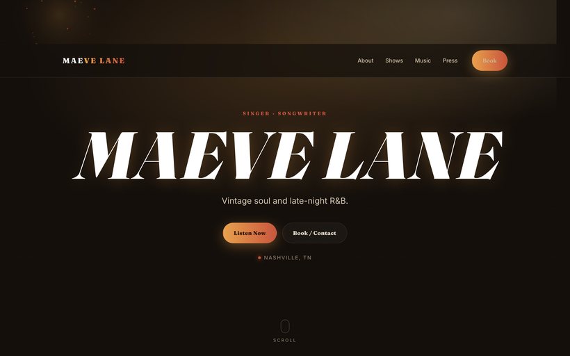 The Warm Film EPK template by EPKITNOW, built for Soul & R&B artists